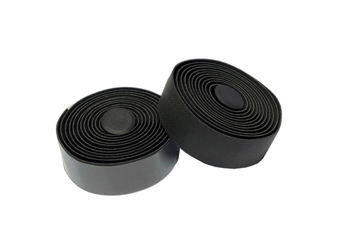 Handlebar cushion tape, super anti-slip/shock proof, Thickness: 3.5mm, 200 x 3cm, diamond embossed, black plug, w/finish tape