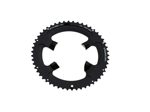 110mm BCD, 4H Road Chainring, 54T - Outer, 11 Speed, 7075-T6 CT2 Black, Shimano Ultegra FC-R8000/FC-R8050 Comp., Stronglight