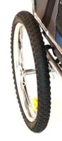 Replacement 16" Wheel for Bicycle PET Trailer, hollow sealed bearing hub, incls tyre/tube, axle dia 12.5mm extension 75mmL, 6mm channel 10mm from the end.