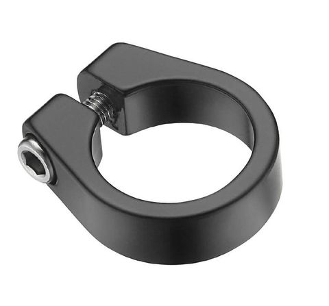Seat clamp, bolt type, 38.6mm, alloy, black