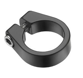 Seat clamp, bolt type, 38.6mm, alloy, black