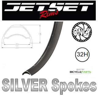 WHEEL - 27.5/650B Jetset AM-30 32H S/j Black Rim,  8/11 SPEED 12mm T/A (148mm OLD) 6 Bolt Disc Sealed Novatec (HG-XD602SB Type Hub Body) Boost Red Hub, SILVER Spokes