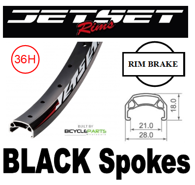 WHEEL - 20" Jetset CH-E213 36H P/j Matt Black Rim,  FRONT TRACK 3/8 Nutted (100mm OLD) Sealed Novatec Silver Hub,  Mach 1 BLACK Spokes