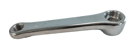 127mm - Left Diamond Taper Crank Arm - 5mm Offset, Silver Chrome Plated Steel