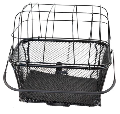 BASKET - Large REAR - Pet Carrier, Q/R Base, Includes Dome wire "clip in" Lid, Padded Base & Anchor Strap, 40cm x 30cm x 35cm weight capacity: 5kg