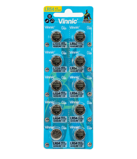 BATTERY - 1.5V Button Cell, Alkaline, LR54/L1131, Australian Standards Approved Packaging - 10 Pieces Per Card