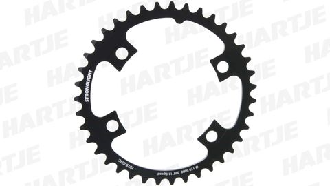110mm BCD, 4H Road Chainring, 39T - 11 Speed, 7075 CNC Black  Shimano 5800, Stronglight