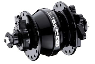 DYNAMO HUB  Shutter Precision, PD-8. 6V 3W Output, Front,  36H, 6 Bolt Disc, Standard QR,   BLACK