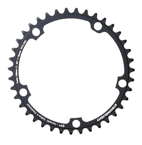 135mm BCD, 5H Road Chainring, 39T - 11 Speed, 7075 CNC Black CT2, Campagnolo, Stronglight 273100