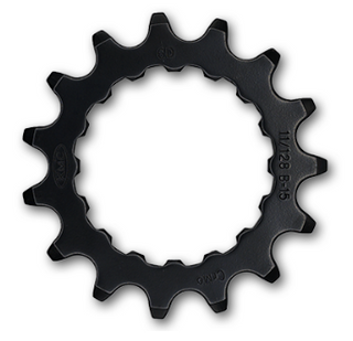 Drive Sprocket (Front) Bosch Gen2,  1/2 x 11/128" x 15T,  cr-moly, black,  for E-Bike   Quality KMC product - Direct Mount suits S/S, 8,9,10,11,12speed compatible