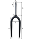 26" x 4 - O.D. 28.6mm, I.D. 25.4mm - Threadless Chromoly Fat Fork, 142mm Clearance