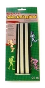 TROUSER BAND  Velcro with Reflective Tape, Fluro, BLACK
