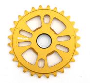 CHAIN RING - Defiant, 24mm Hole with Two Adaptors to Create 19mm or 22mm Hole, 28T, GOLD