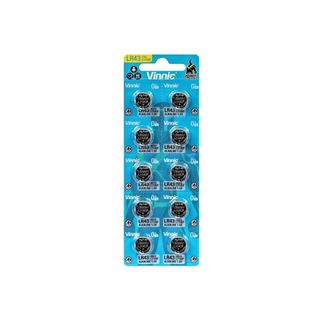 BATTERY - 1.5V Button Cell, Alkaline, LR43/L1142F, Australian Standards Approved Packaging - 10 Pieces Per Card