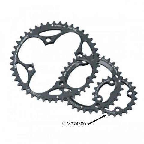 64mm BCD, 4H MTB Chainring, 22T - 9 Speed, 7075 CNC CT2 Black  Shimano, Stronglight