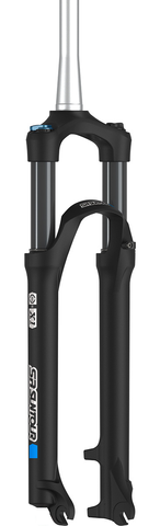 SUSPENSION FORK  27.5, Threadless,  X1 32 - LO. Lock Out. COIL Spring PreLoad. 100mm Travel, 1 1/8 - 1.5 Alloy Tapered Steerer (300mm length). 9mm Drop-Outs