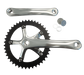 170mm x 3/32 x 44T Single Speed Chainwheel Set - Diamond Taper, 130 BCD, 29mm Offset, Silver Crank, Alloy, Black