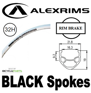 WHEEL - 700C Alex DC19 32H P/j Silver Rim,  8/10 SPEED Q/R (130mm OLD) Loose Ball Velocity Silver Hub, BLACK Spokes