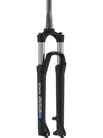 27.5" XCM32 Suspension Fork, 9mm QR - 100mm Travel, Threadless, LO, Disc Brake, Tapered, 1 1/8" - 1.5", CroMo, Gloss Black, SR Suntour