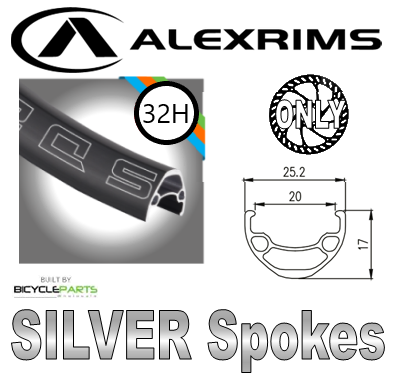 WHEEL - 29er Alex SD20 32H P/j Black Rim,  8/11 SPEED Q/R (135mm OLD) 6 Bolt Disc Sealed Novatec Black Hub, SILVER Spokes