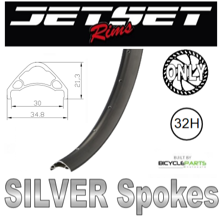 WHEEL - 29er Jetset AM-30 DH+ 32H S/j Black Rim,  8/11 SPEED 12mm T/A (148mm OLD) 6 Bolt Disc Sealed Novatec (HG-XD602SB Type Hub Body) Boost Grey Hub, SILVER Spokes
