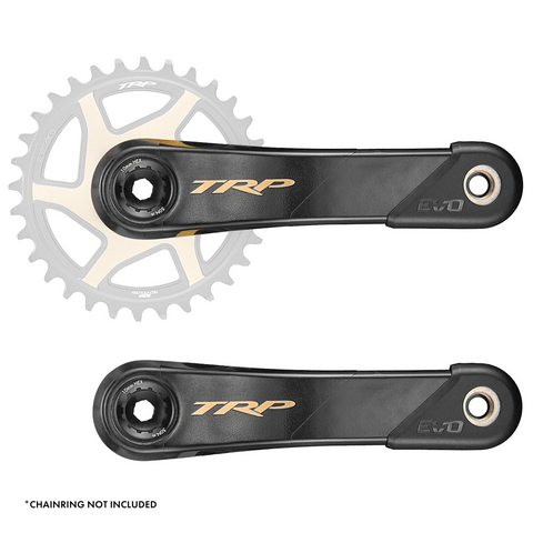 "NEW" - TRP Crank arm, Mod.CK-M9070, carbon, L:165mm /83/104.5/107, (DH), black/gold.