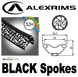 WHEEL - 26" Alex MD25 32H P/j Black Rim,  8/11 SPEED Q/R (135mm OLD) 6 Bolt Disc Sealed Novatec Black Hub, BLACK Spokes