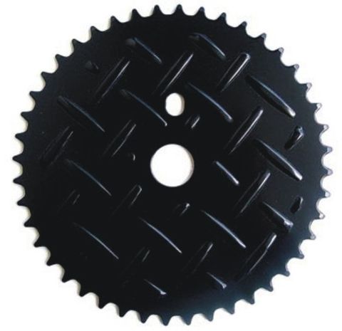 1/2" x 1/8" Chainring, 44T - Steel, Black, "Checkerplated"/"Grate"