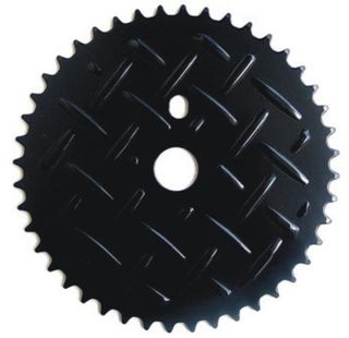 1/2" x 1/8" Chainring, 44T - Steel, Black, "Checkerplated"/"Grate"