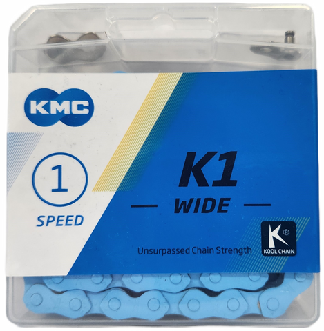 CHAIN - Single Speed - KMC K1 - 112L - BLUE - w/Connect Link