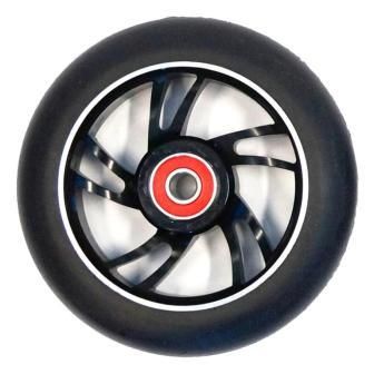 Scooter Wheel, Alloy, 110mm incl 608RS abec-9 bearing, BLACK core, Sensational NEW DISPLAYpackaging !
