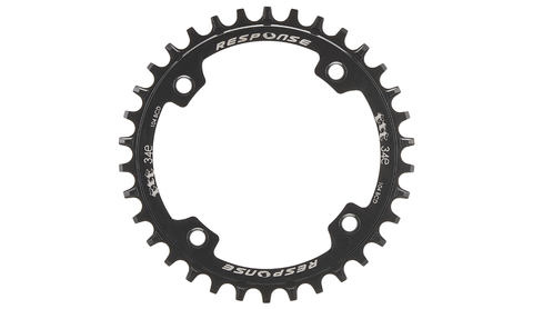 104mm BCD, 4H MTB E-Bike Chainring, 32T - 10/11/12 Speed, Narrow Wide, Threaded Bolt Hole, Carbon Steel, Black