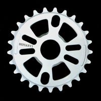 1/2" x 1/8" BMX Chainring, 25T - 24mm Hole (Adaptors for 19mm/22mm Hole), White, Defiant