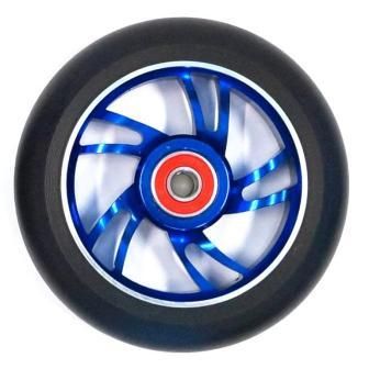 Scooter Wheel, Alloy, 110mm incl 608RS abec-9 bearing, BLUE core, Sensational NEW DISPLAYpackaging !