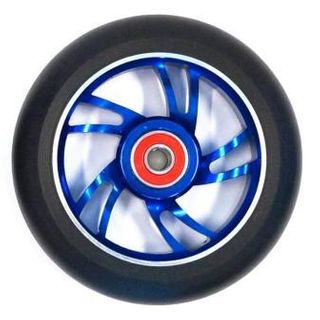 Scooter Wheel, Alloy, 110mm incl 608RS abec-9 bearing, BLUE core, Sensational NEW DISPLAYpackaging !