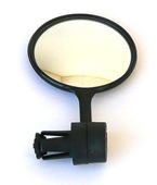 MIRROR  Convex Round, 3 for bar end, 65mm, Shatterproof  BLACK
