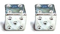 A/V Cap - Dice, Silver, Bag of 2