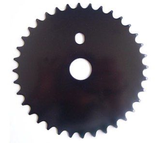 1/8" x 1/2" Chainwheel, 28T - Steel, Black
