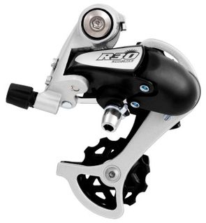 7/8 Speed Rear Derailleur, Short Cage - Road, Black/Silver, Sunrace