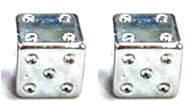 Valve Cap SILVER Dice A/V 2pc/PB