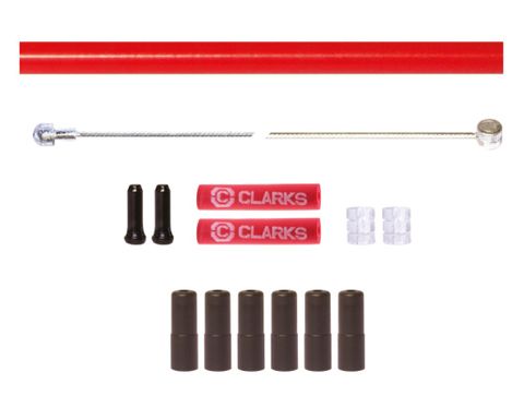 BRAKE KIT front & rear,- Universal INNER & OUTER, 2000 &1000mm Stainless Steel cables, 5mm 2P RED 1700mm housing, w/ 6 ferrules & 2 x donuts