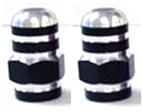 Valve Cap BLACK Alloy Nut, Bag of 2