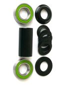 BOTTOM BRACKET SET - For 19mm, Spanish Type, Does NOT Include Spindle, With Sealed Bearings, Set of 10 Pieces, BLACK