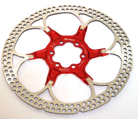 180mm 2pc FLOATING ROTOR WITHOUT SCREWS RED