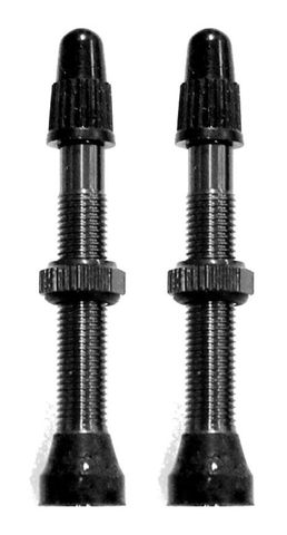 Tubeless Valves, Alloy, Black, w/ext O-ring, 44mm (2 Pcs per bag) FV/PV