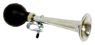 AIR HORN - 22cm, Bike Lane Packaging, Silver With Black Rubber Bulb