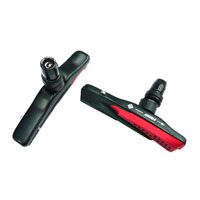 BRAKE SHOES - V Brake Shoes, Cartridge, Dual Compound, 72mm, BLACK/RED (Sold in Pairs)