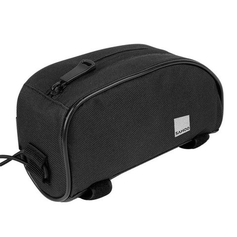 SAHOO Top Bar Bag, L18/H10/W6.5cm, velcro attach, zippered compartment, Black