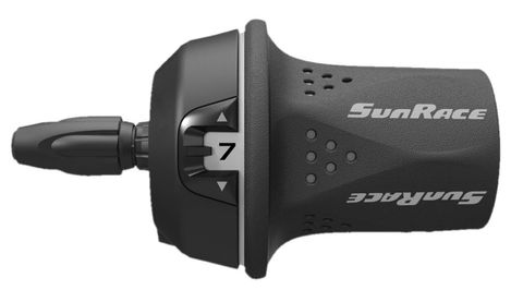 Twist shift, , right side,   7 speed, w/inner wire L: 2100m, gray,  Quality Sunrace product