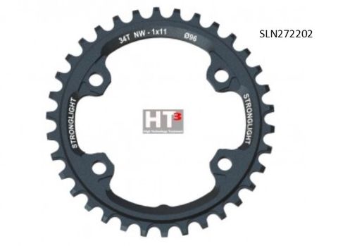 CHAINRING - MTB-NW "STRONGLIGHT", 34T, 7075 CNC Grey HT3  Shimano XTR - 96mm BCD, 4 Hole for 11 Spd - (Narrow Wide)